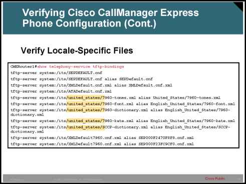 Verifying Cisco CallManager Express Phone Configuration Cont Cisco Call Manager Configuration
